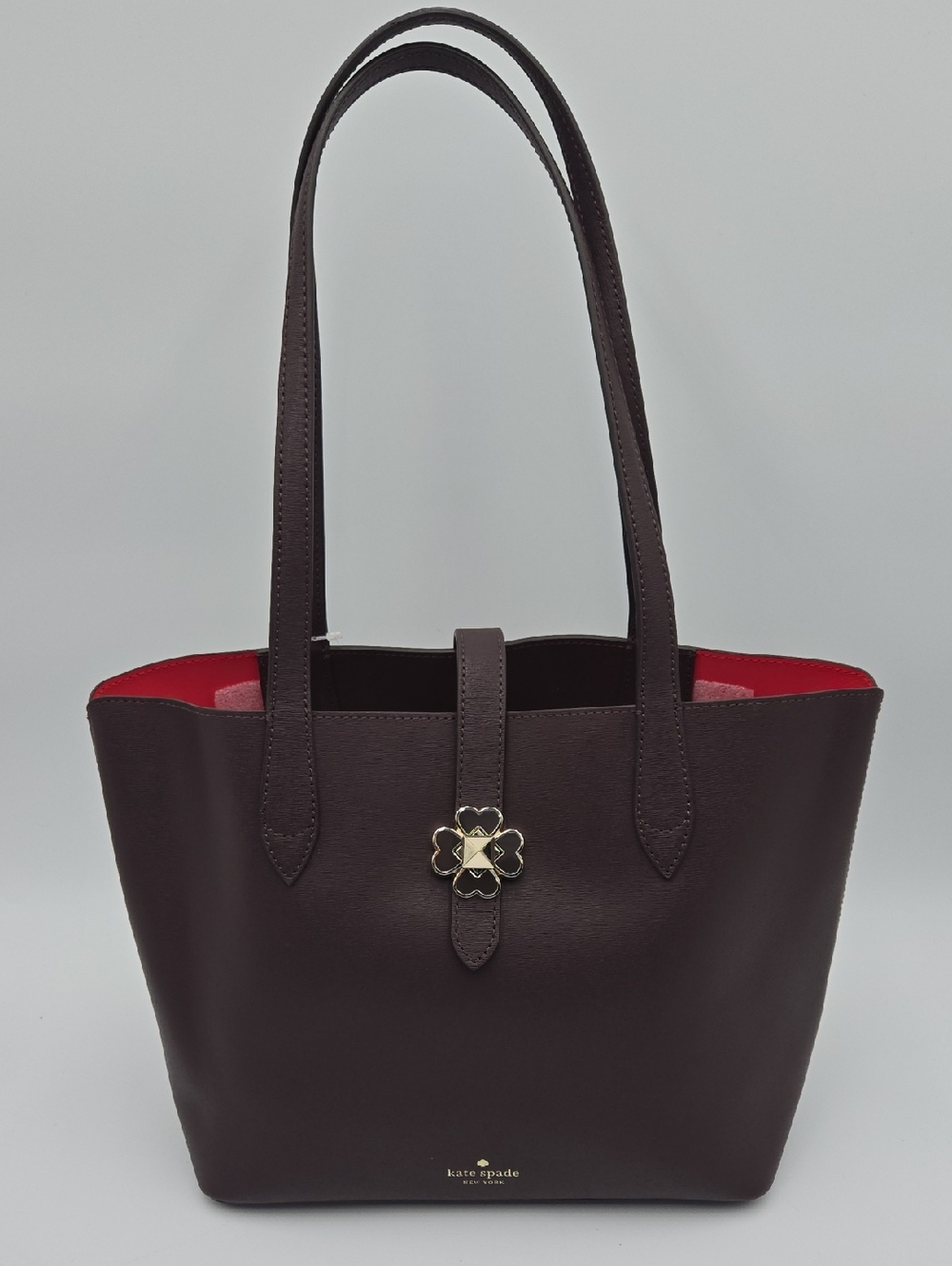 #174 NWT - Kate Spade Kaci Leather Tote Bag, Chocolate Cherry
